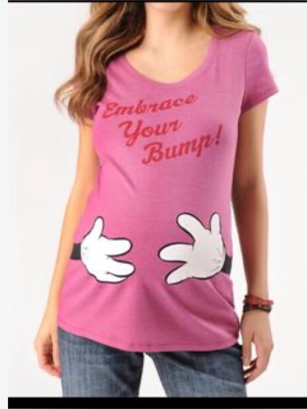 Disney Pink 'Embrace Your Bump' Short Sleeve Maternity Tee